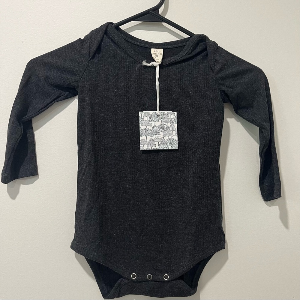 Kate Quinn Long Sleeve Lap Neck Bodysuit - Black